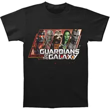 100% Cotton Straight O-neck Short Sleeve Guardians Of The Galaxy Portrait Men’s T-shirt – Black