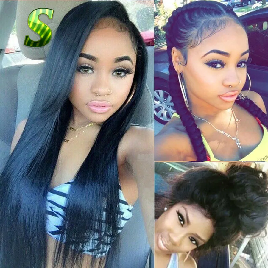 

Glueless Full Lace Wigs Human Hair Lace Front Wigs With Baby Hair Brazilian Virgin Hair Wigs Straight Full Lace Human Hair Wigs