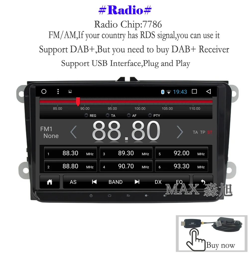 Sale MAX GPS Navigation System Android 8.1 Car DVD Player for TIGUAN EOS POLO PASSAT CC GOLF 5 6 Radio RDS DAB+ BT 4G WIFI map 1080P 2