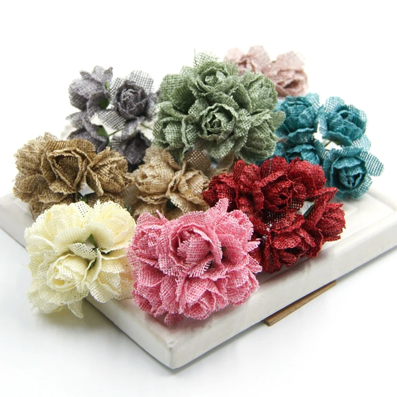 30 Pièces Jute Bouquets De Fleurs Artificielles Pour La Fête