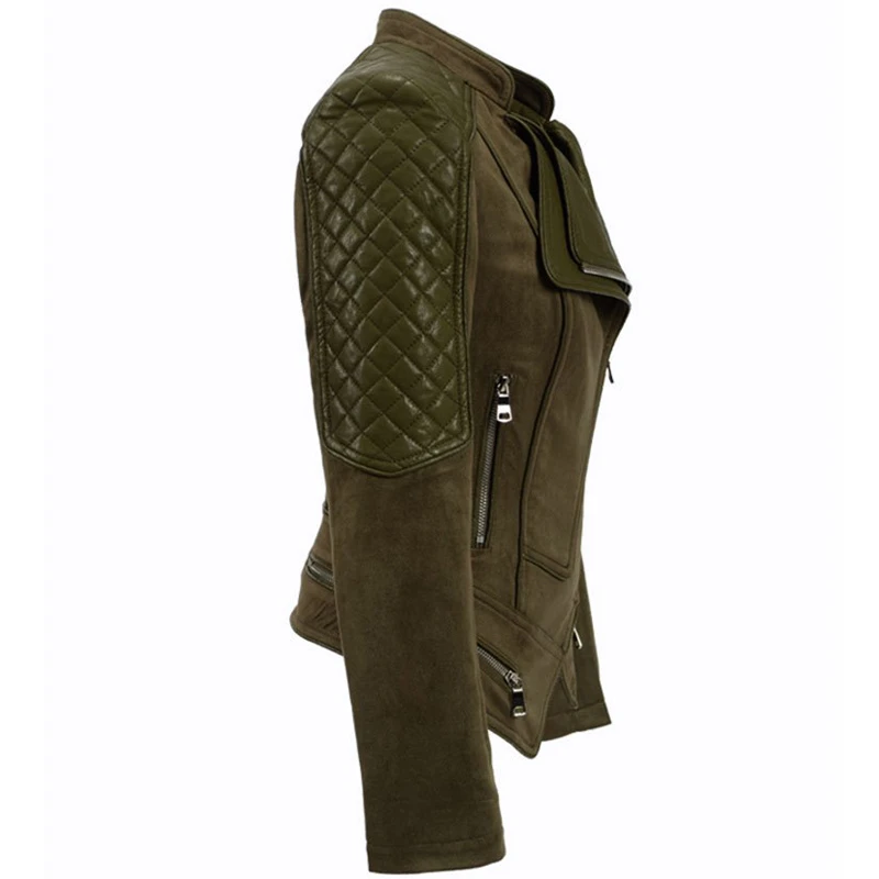 Cuir D'hiver En Coupe La Veste Femme Lulu Max Femmes Army Plus Vintage Mince Dames Marque vent De kaki Manteaux Européenne Taille Green Chaqueta Daim Luxe x7RwRz0Oq