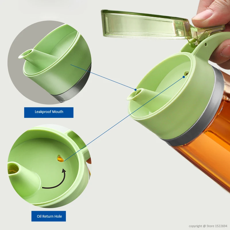 Усиленная стеклянная бутылка для оливкового масла премиум класса 650 мл контейнер для уксуса кухонная бутылка для соевого соуса модная стеклянная бутылка для хранения уксуса