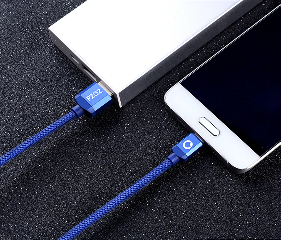 Pzoz Быстрая зарядка Micro USB Кабель нейлоновый шнур MicroUSB 2A Android Micro-USB 1 м 2 м 2 м 3 М Micro USB кабель зарядного устройства красный для Samsung