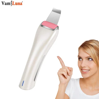 

EMS Ultrasonic Electric Facial Cleanser Spatula Scrubber, For Skin Blackhead Exfoliators Pores Peeling Massager Charge By USB