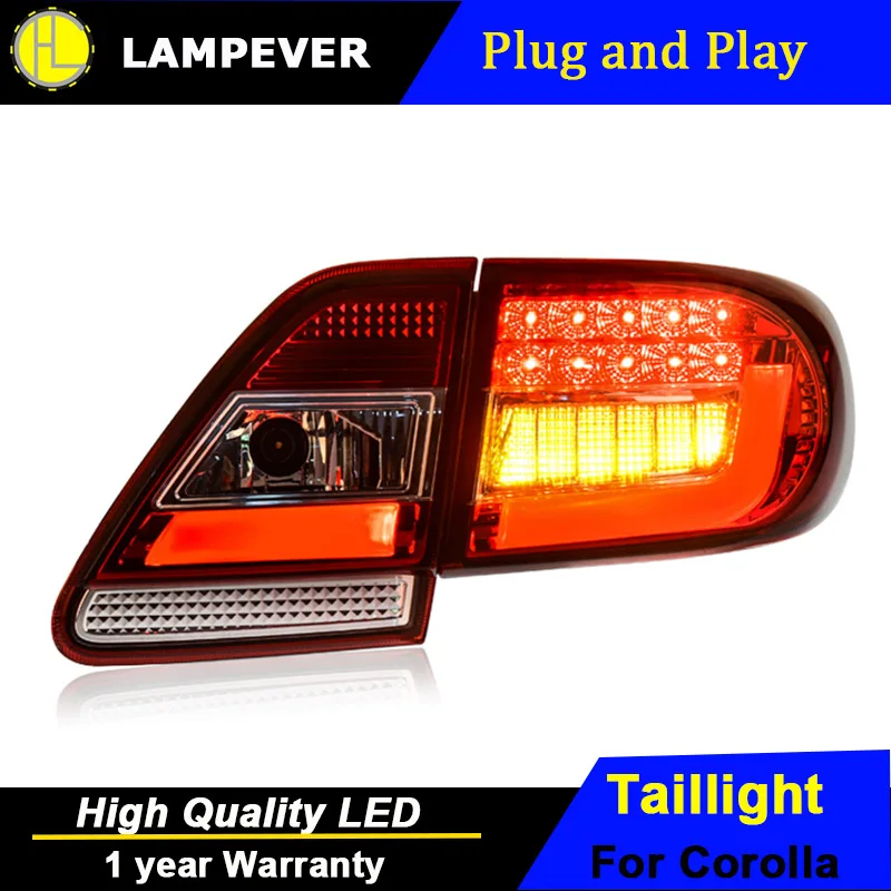 

Lampever Styling Tail Lamp for Corolla Tail Lights 2011-13 Altis LED Tail Light Rear Lamp LED DRL+Brake+Park+Signal Stop Lamp