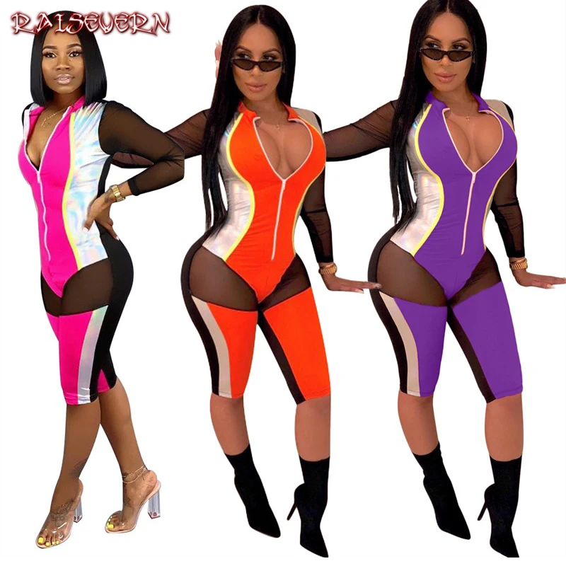 

RAISEVERN Overalls Women Rompers Women Jumpsuit Female Short Female Bodysuit One Piece Dungarees Plus Size Tracksuit Playsuit