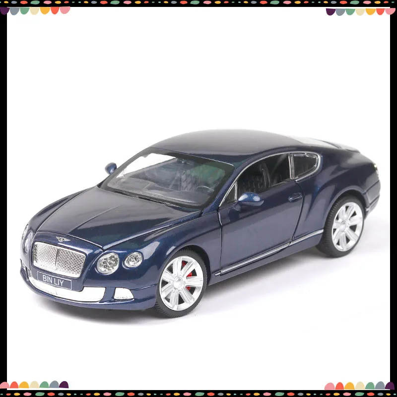 

New 1/24 Bentley GTW12 Model Car Diecast Metal Light Car Simulation Pull Back Cars Vehicles Toys For Kids Gifts For Children