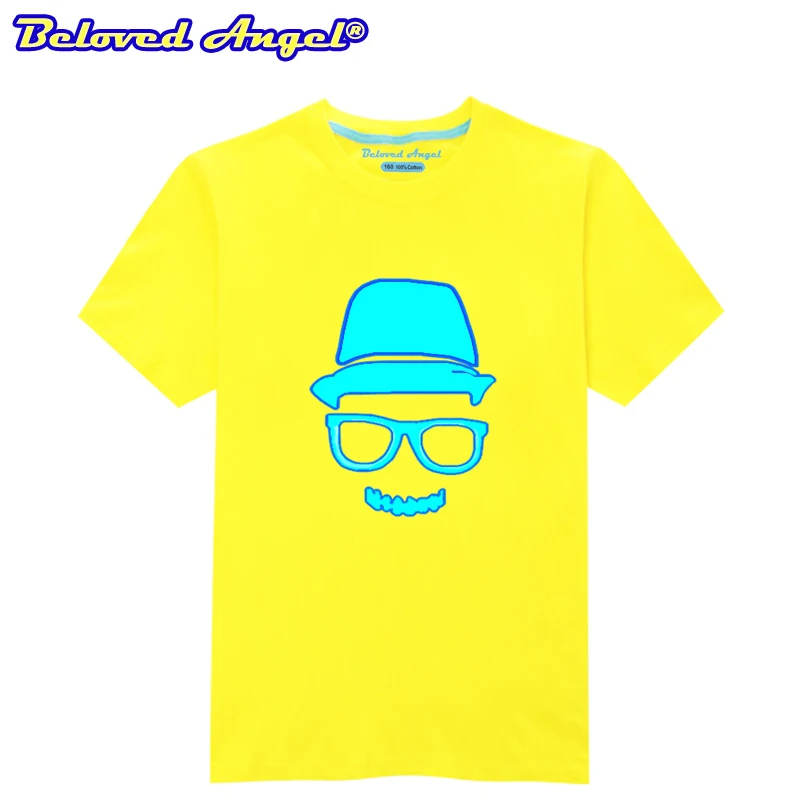 Summer Boys Luminous Printed T-shirt Tops Kids Casual Short Sleeve O Neck T Shirt Girls Tee Tops Teenager Clothes 3-15year