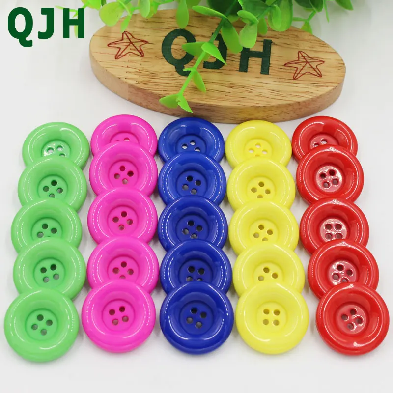 20pcs 25mm 4 holes Colorful resin coat buttons large fashion buttons