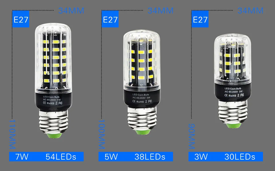 Светодиодный светильник E27 светодиодный s лампы SMD5733 чип AC85V-265V 3 Вт 5 Вт 7 Вт 9 Вт 12 Вт 15 Вт лампада Светодиодный точечный светильник постоянный ток без мерцания