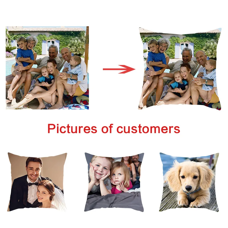 Fuwatacchi Private customization Home Decorative Pillows Customize Cushion cover Personalized Linen Pillowcase Print Photo