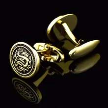 JHSL Brand Novelty Fashion Men’s Jewelry Gold Color Metal Men Round Cufflinks for Shirt Party Gift Factory Dropshipping