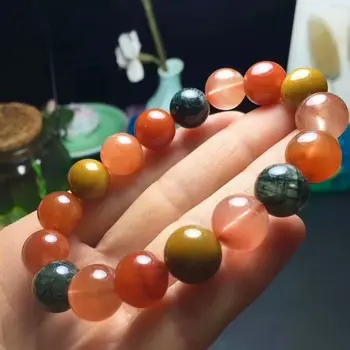 

Free Shipping Natural Colorful Salt Source Agate Crystal Beads Bracelet 11.8-11mm AAA