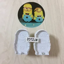 2 предмета/партия 2 мультфильм формы миньонов Пластик набор резаков для печенья пружинный Плунжер выпечки форма кухонные инструменты TXS002