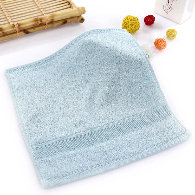 Квадратное полотенце для рук из бамбукового целлюлозного волокна детская мочалка чистый цвет 33*33 см водопоглощающая - Цвет: Blue