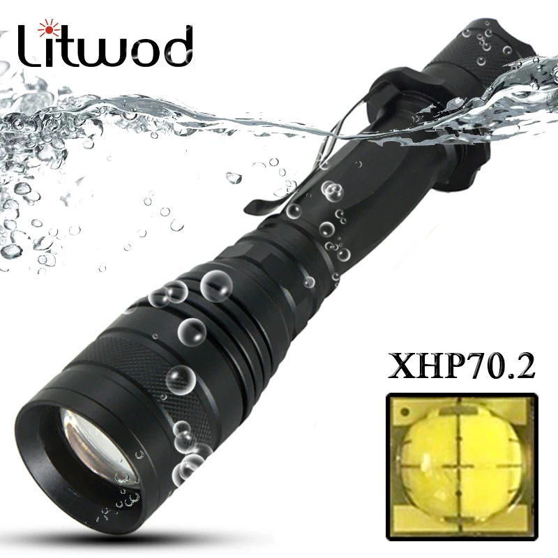 Litwod Z30P75S 50000 люмен XLamp XHP70.2 самый мощный фонарик usb Zoom СВЕТОДИОДНЫЙ Фонарь XHP50.2 18650