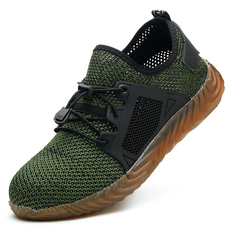 

new design men's plus size breathable steel toe caps work safety shoes summer outdoor worker shoe tooling security boots protect