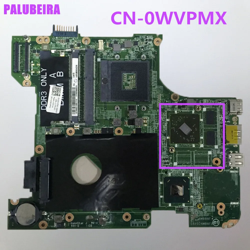 PALUBEIRA WVPMX CN-0WVPMX системная плата подходит для Dell Inspiron N4110 Материнская ноутбука s989 DDR3