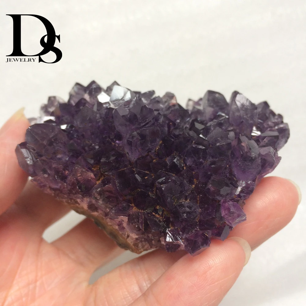 220g Уругвайский Аметист Geode Clusters Heart фиолетовый хрустальный цветок Drusy Points Wands Quartz