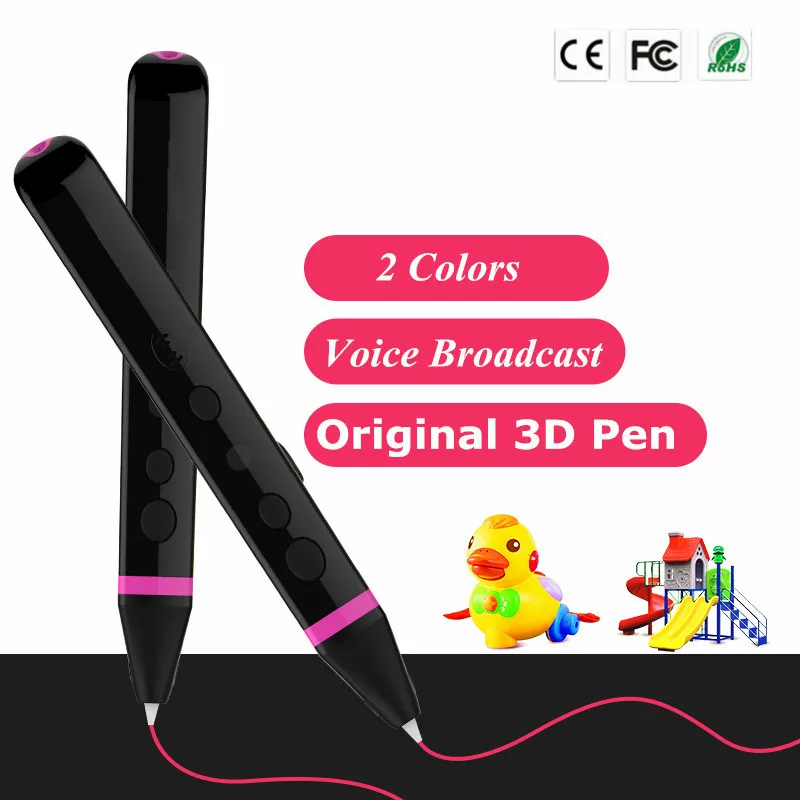 

2 Color 3D Pens With Can Speaking Function 3D Printer Pens(Small Scissor+ Paper Moder+Free Filament) 3 D Pen For Child Drawing