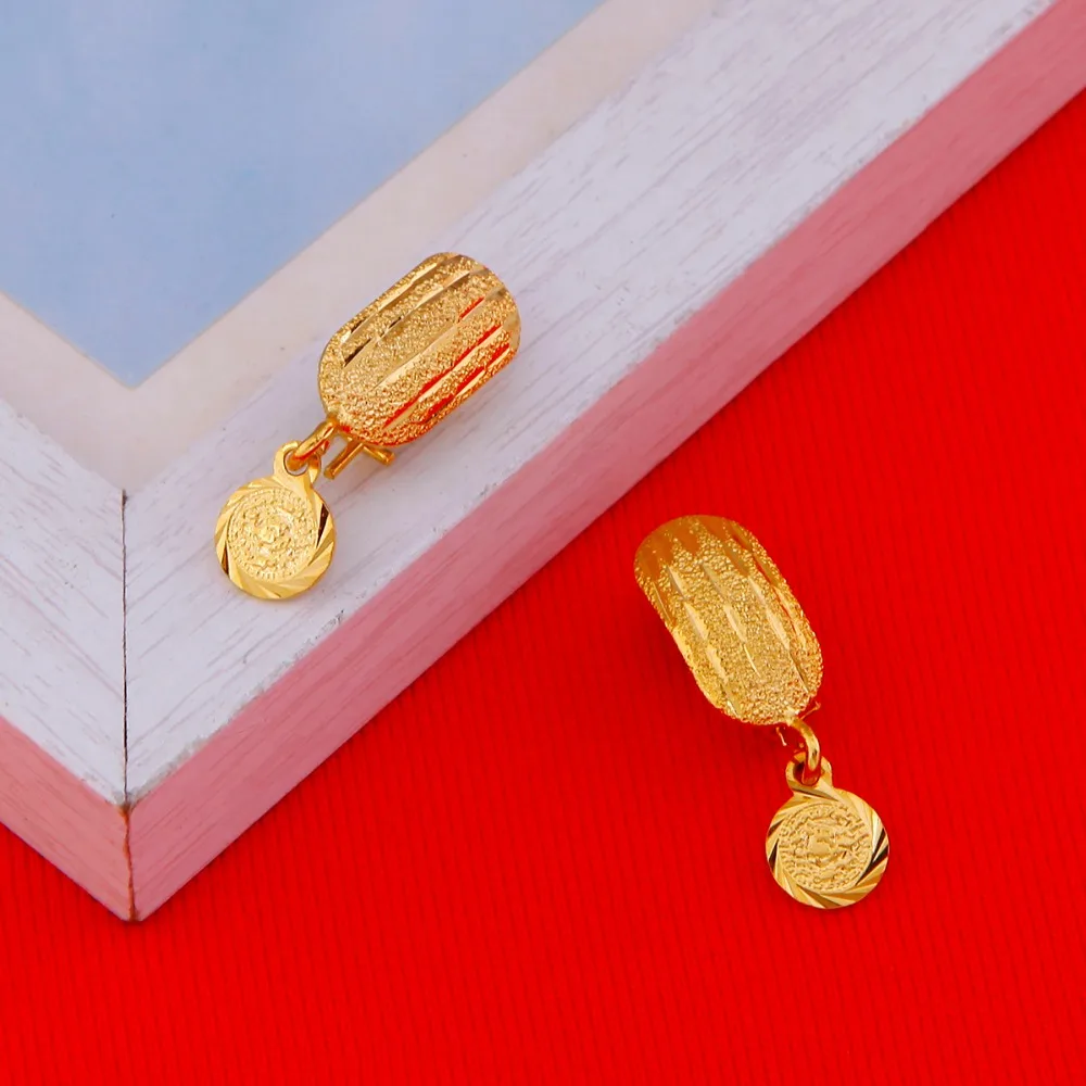

Africa Coin Earrings For Women Girl Gold Color Small Dubai Metal Coins Earrings Arab Middle Eastern Jewelry