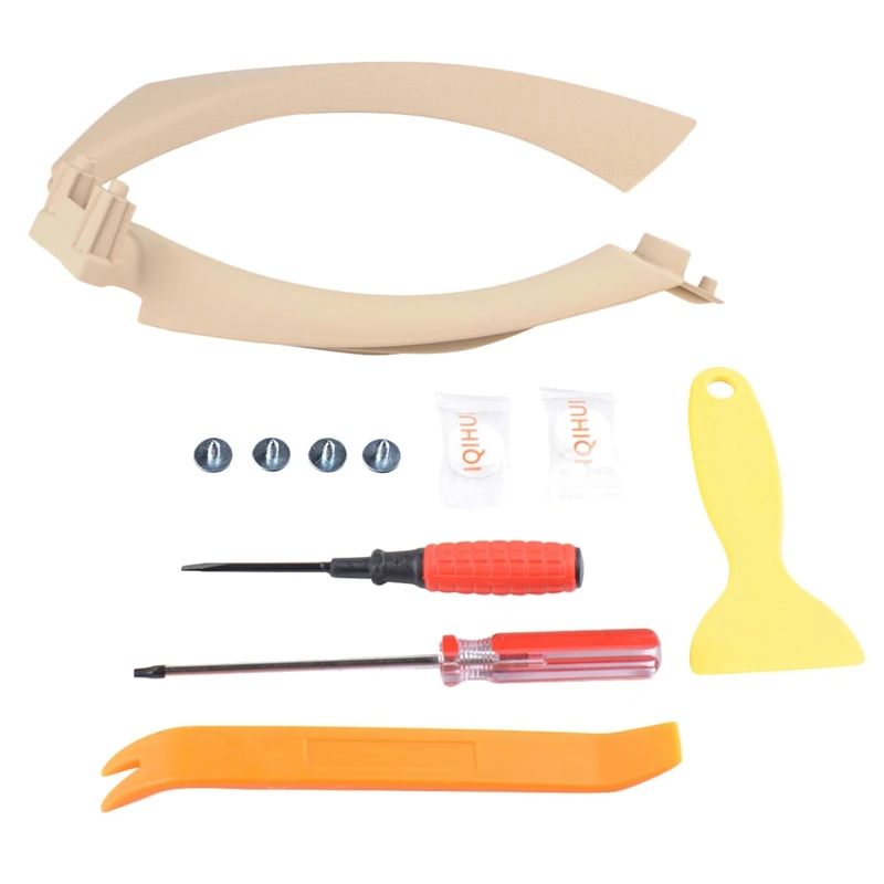 

New Yellow Right Inner Door Panel Handle Pull Trim Cover For Bmw E90 3-Series Sedan With Repair Tool Set