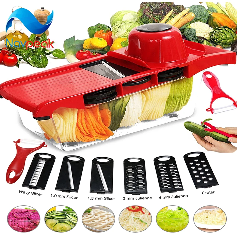 5pcs/lot Manual Food Shredder Mandolin Slicer Vegetable Fruit Cutter
