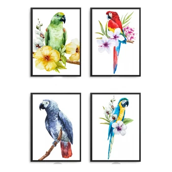 

Nordic Calligraphy Color Bird Parrot Patterns Poster Print Animal Modular Canvas Painting Home Decoration Study Art Picture Wall