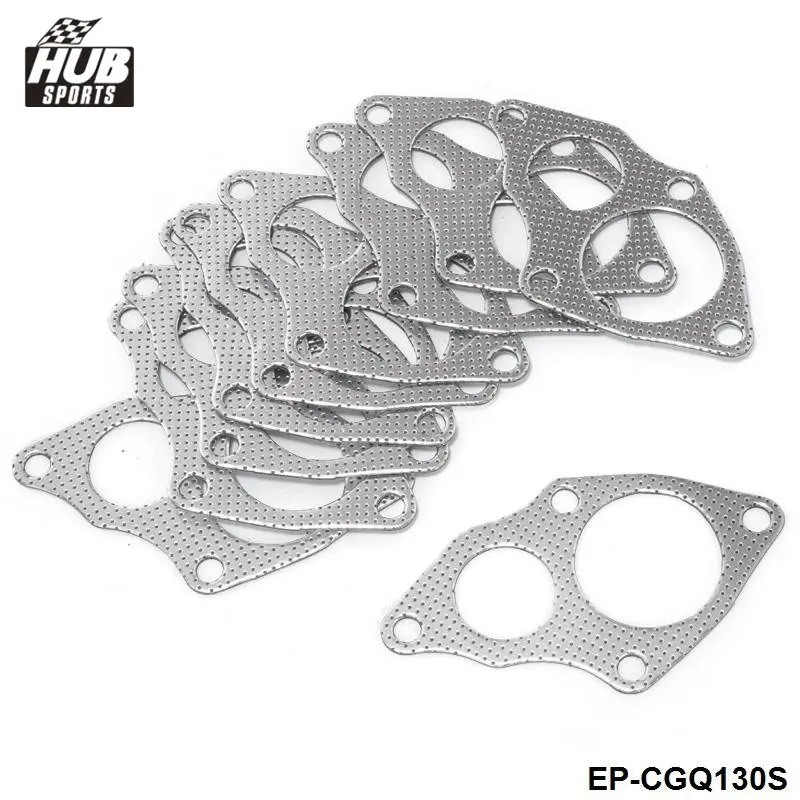 10PCS/LOT Performance Aluminum Graphite 5 Bolt Turbo to Downpipe Gasket For Mitsubishi EVO 1 3