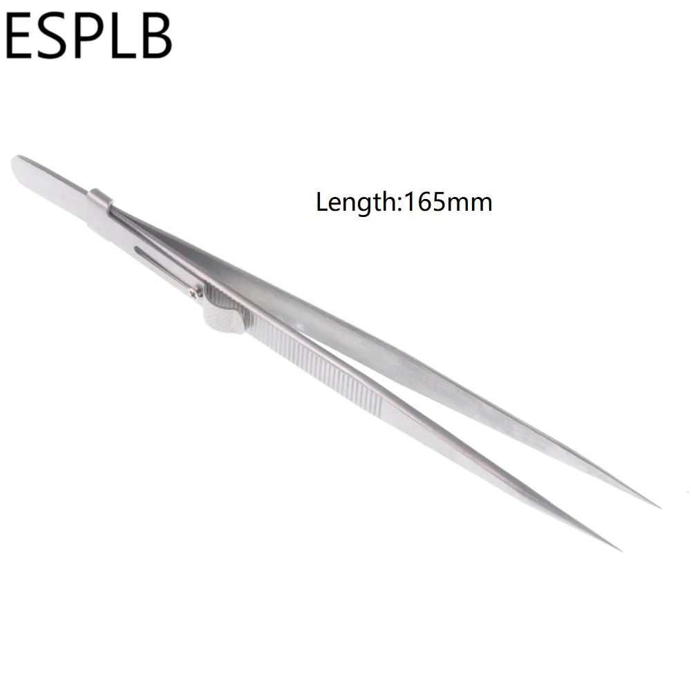 ESPLB Precision Anti Static Tweezers 6'' Diamond Adjustable Tweezers For Jewelry Electronic Component Tools