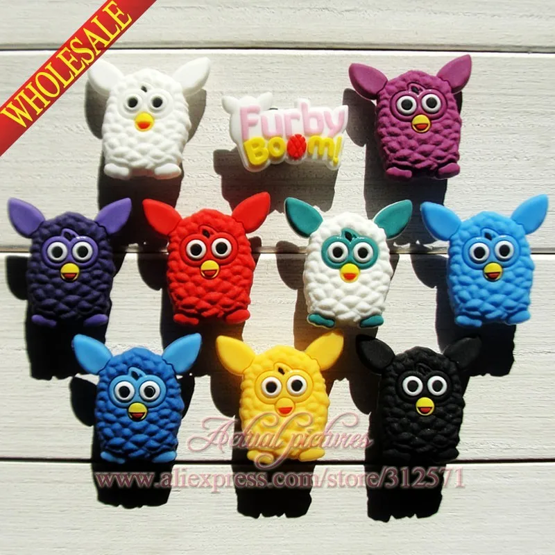 

Free shipping,10Pcs Furby Boom PVC shoe accessories/shoe charms For Silicone Wristbands&shoes with holes,shoe buckle,for kids