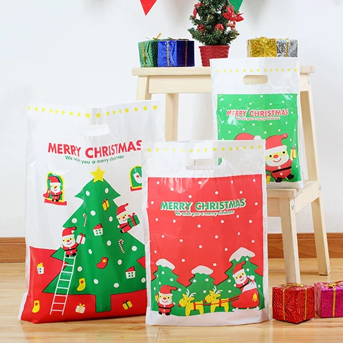 

Merry Christmas plastic gift bags, plastic shopping bag 50pcs/lot