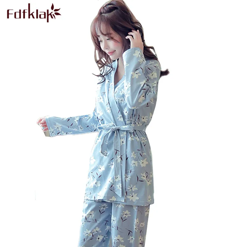Пижамный комплект Женский хлопковый с принтом 3 предмета|pyjama femme|cotton pajama setpajama sets |