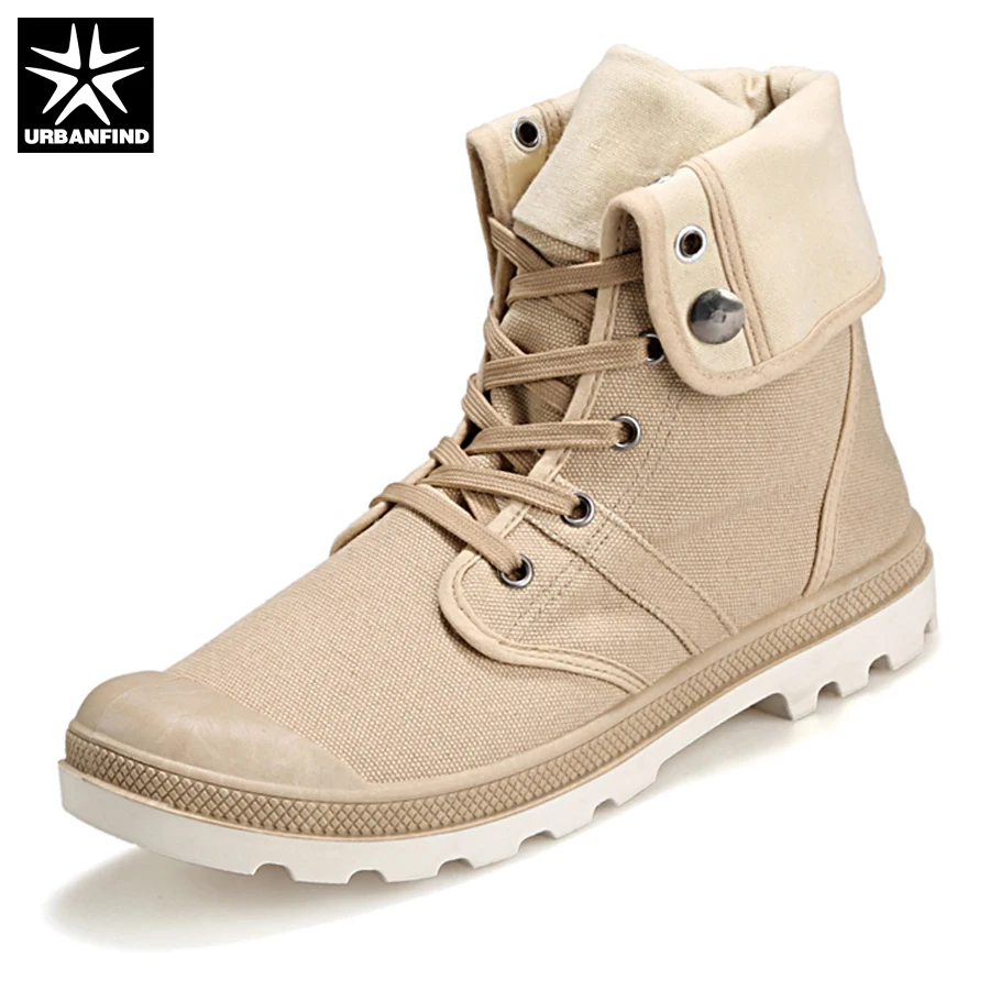 

URBANFIND Men Casual Shoes Man Boots Plus Size 39-46 High Top Canvas Shoes 2018 Luxury Outdoor Lace Up Male Flat Shoes Hot Sale
