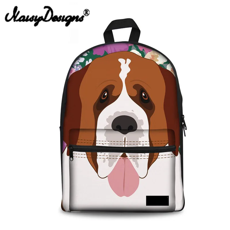 Бесшумные дизайнерские школьные рюкзаки детские собака сенбернар бренд девушки холщовый школьный женский рюкзак туристическая детская книга Сумка