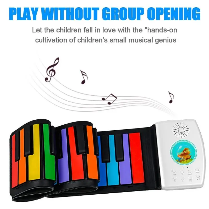  49/88 Keys Roll Up Piano Digital piano Flexible Silicone Folding Electronic Keyboard for Children S