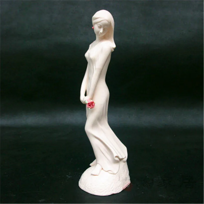 

Rose Maiden Pretty Girl Figures Purely Manual Full-Length Portrait Statue Creative Craftwork Living Room Decoration G1239