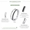BAMOER Genuine 925 Sterling Silver Double Circle Black Clear CZ Stackable Finger Ring for Women Fine Silver Jewelry Gift SCR082 ► Photo 2/6