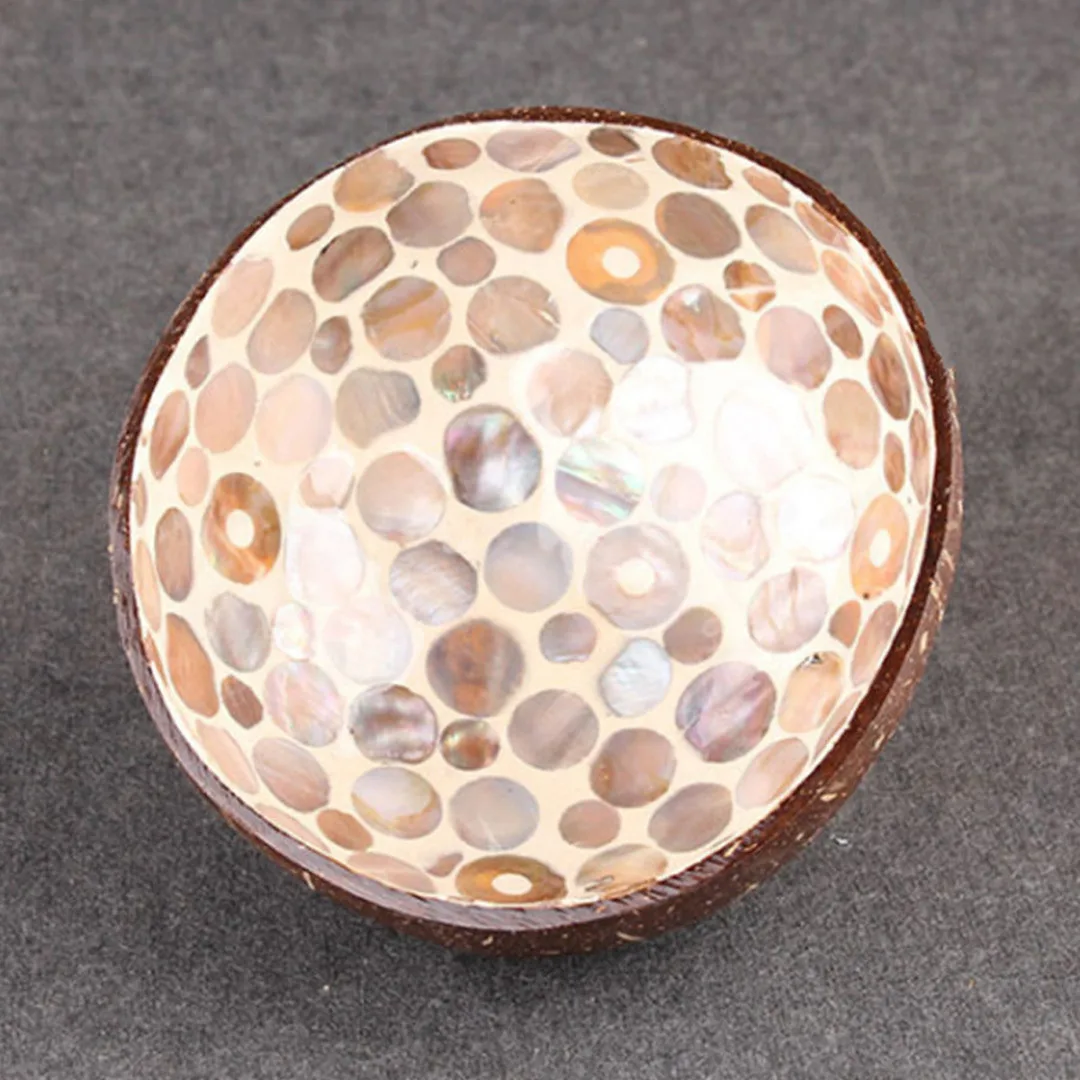 JX-LCLYL Natural Geometric Shape Coconut Shell Bowl Dishes Kitchen Paint Craft Home Decor