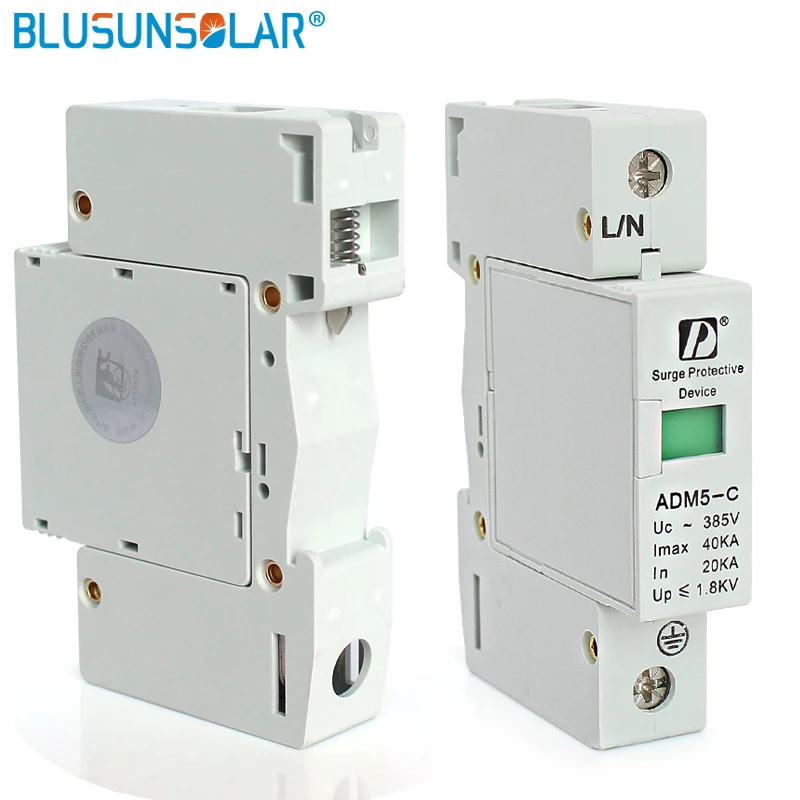 10 шт./лот 20-40kA 1P + N 110V 220V 380V AC Din Rail 35mm SPD молниеотвод с низким стандартом |