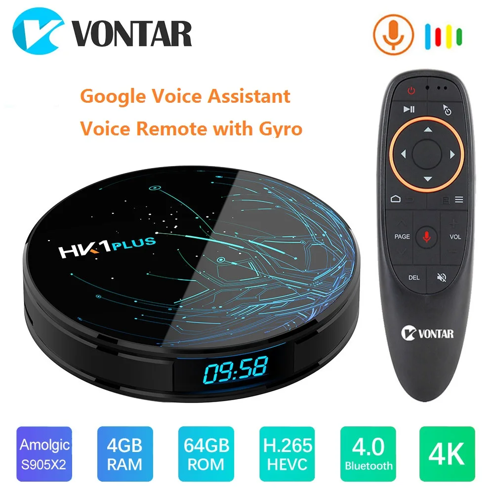 

Android 9.0 TV BOX 4GB 64GB Amlogic S905X2 Quad Core Dual Wifi BT4.0 USB3.0 H.265 4K 60pfs Netflix Youtube Google Play HK1 Plus