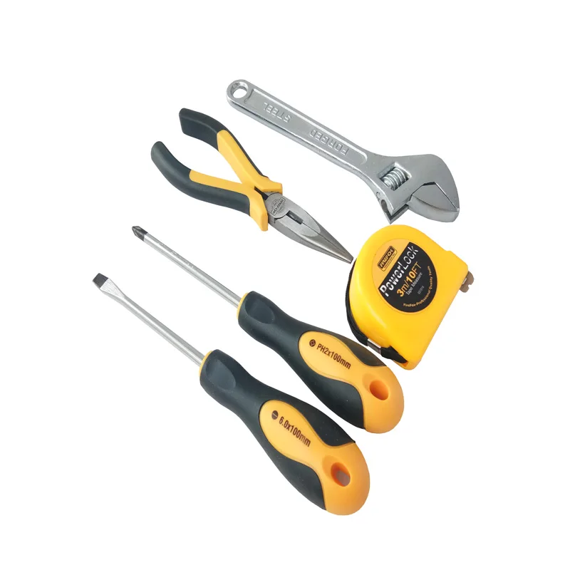 

FREFOX 5 PIECE Combination Household Tool Set Measure Plier SCREDRIVER for Industry Construction workshop
