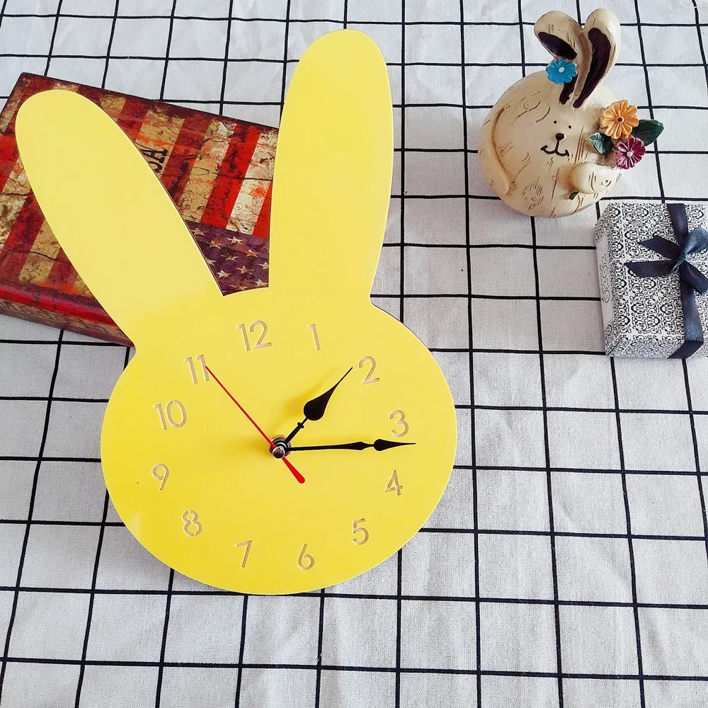 

Nordic 3D Wall Clocks Watch Cartoon Cute Rabbit Wall Clock Kids Room Decor for Children Living Room Home Decoration