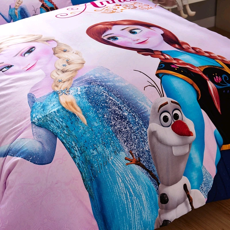 Лицензионное красивое постельное белье Disney набор с пододеяльником Анна Олаф