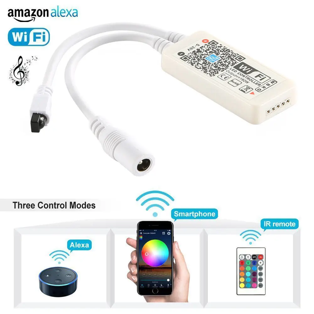 16 миллионов цветов управления музыкой Wi Fi RGB / RGBW led контроллер для смартфона и
