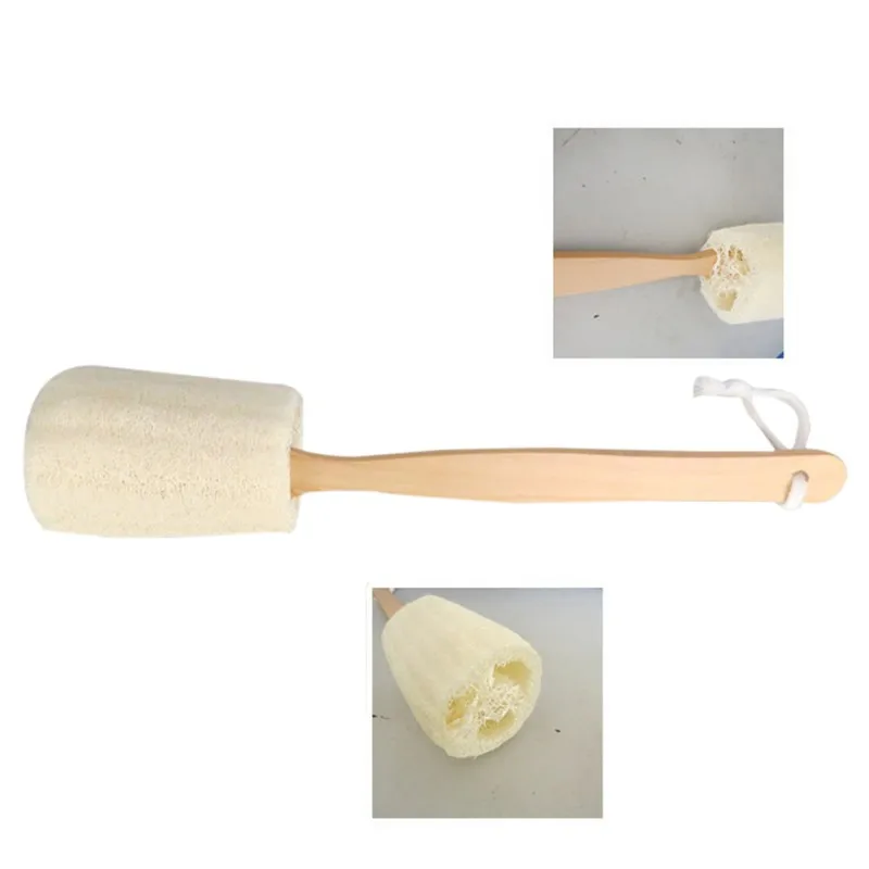 Акция! Loofah деревянной ручкой щетка для душа длинная ручка толстые мочалка из люфы полотенца купальный назад не попросить человека T