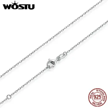 

45cm Real 925 Sterling Silver Long Chains Necklaces Fit For Pendant Charm For Women Luxury S925 Jewelry Gift SCA009