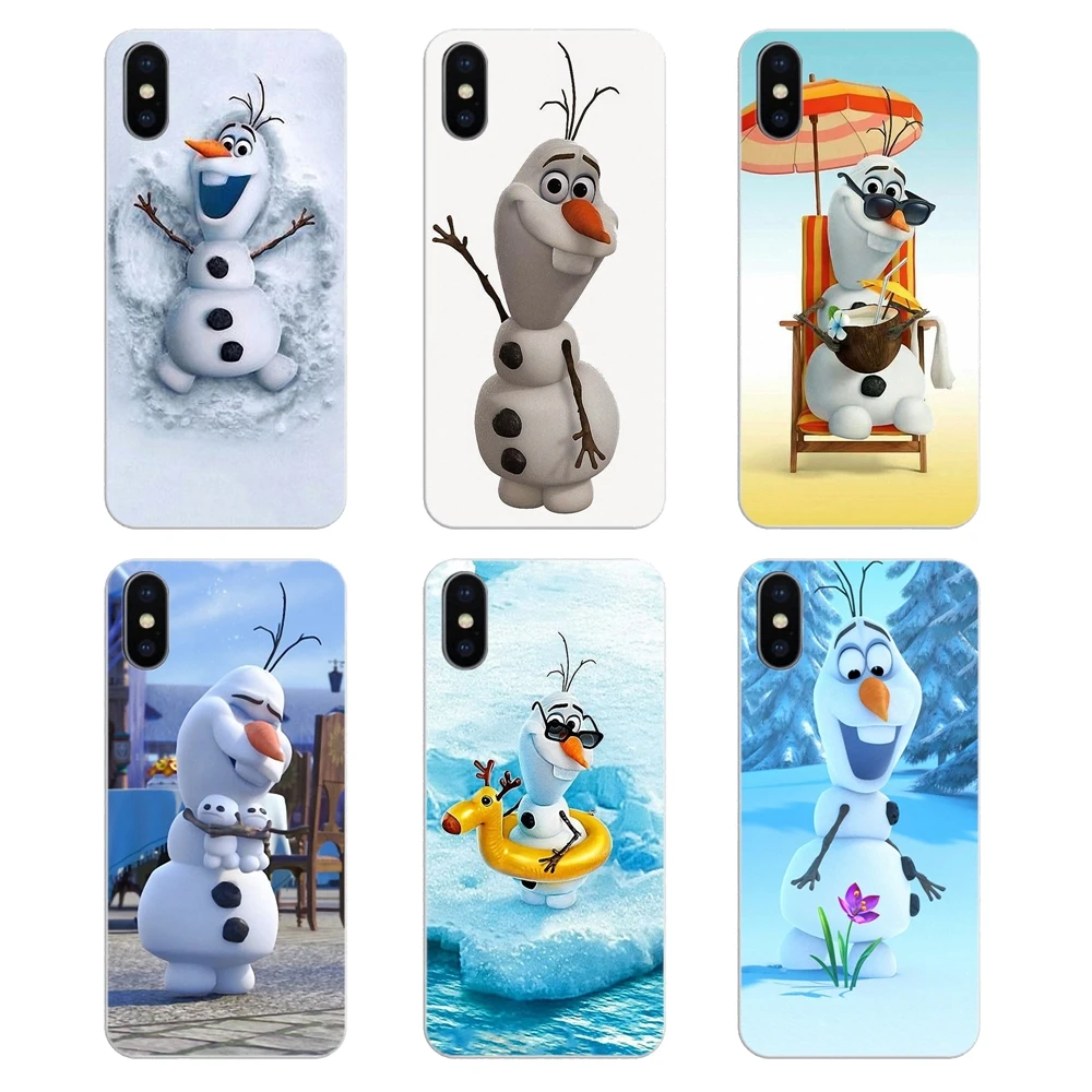 For iPod Touch iPhone 4 4S 5 5S 5C SE 6 6S 7 8 X XR XS Plus MAX TPU Transparent Case Cover Snowflakes Stars Snowman Olaf Pattern |