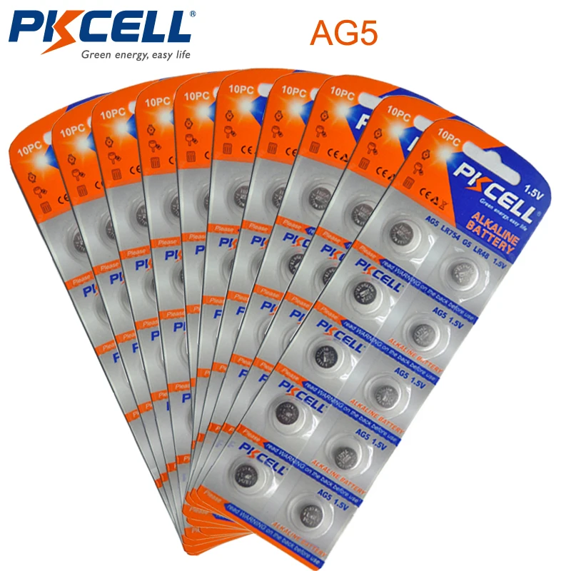 100pcs 10card pkcell Ag5 Lr48 193 754 Sr754sw 1 5v 60mah Alkaline