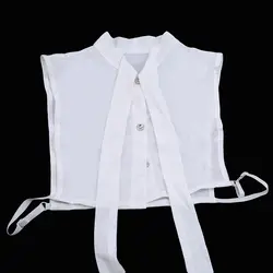 Для женщин шифон поддельные воротник Классический лук белый и черный галстук бабочка комфорт футболка с шутливой надписью Топы
